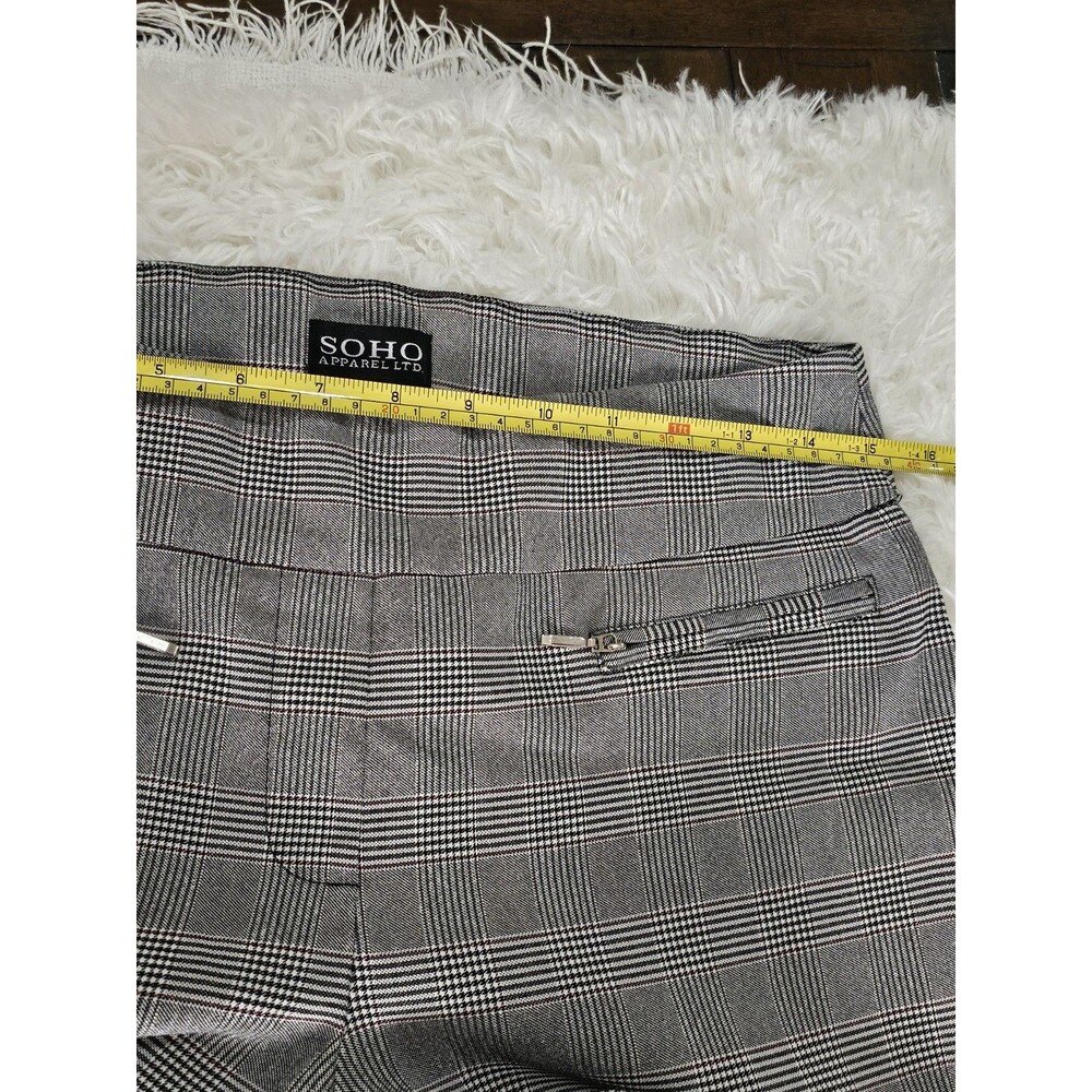 Soho Apparel Tapered Ankle Length Dress Pants Women's Size M - Houndstooth Plaid - Picture 4 of 11